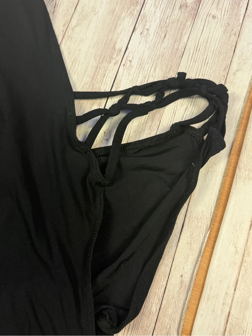 Black Kids One-Piece Swimsuit with Strappy Sides